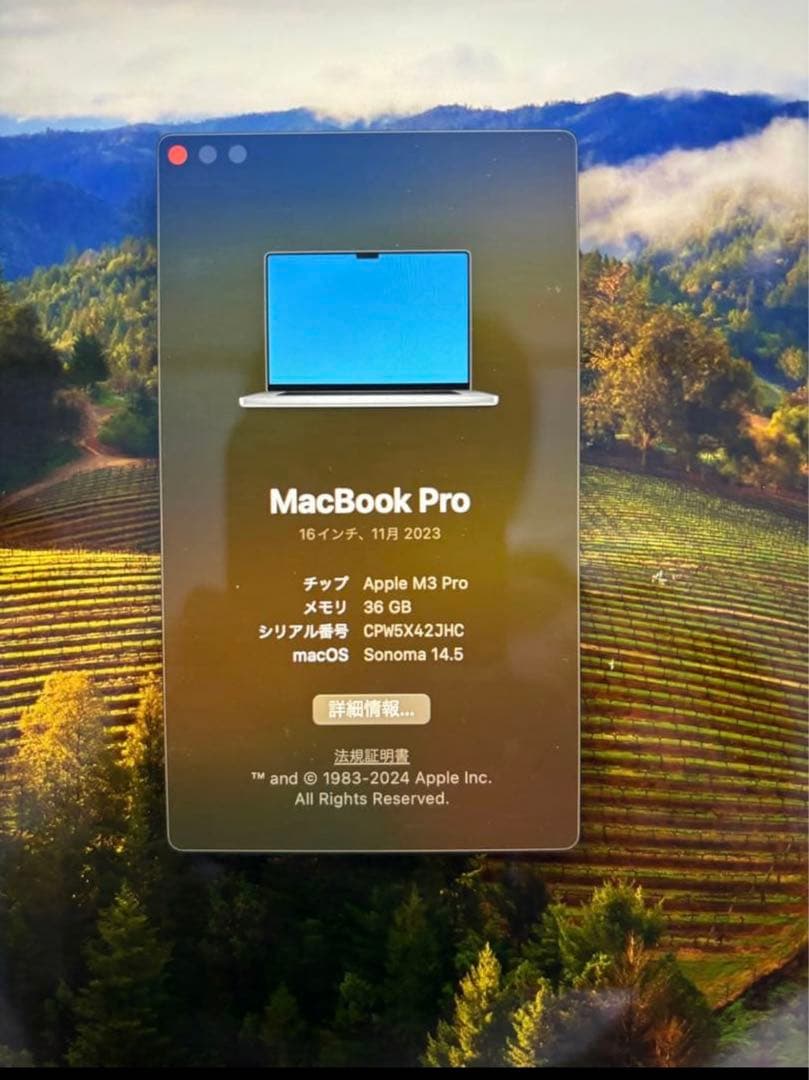 MacBookPro M3Pro の16インチ　 スタンド付