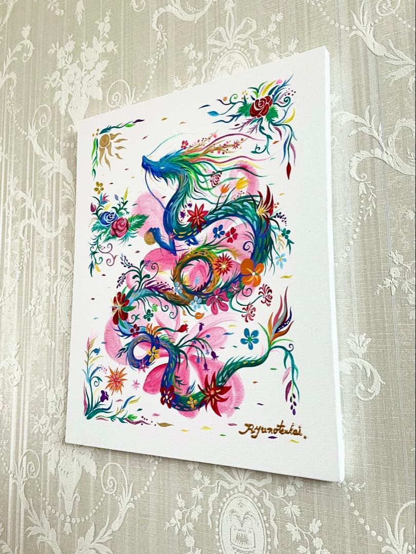 幻の花龍 ③ アクリル画 開運絵画 龍神 龍ノツカイ