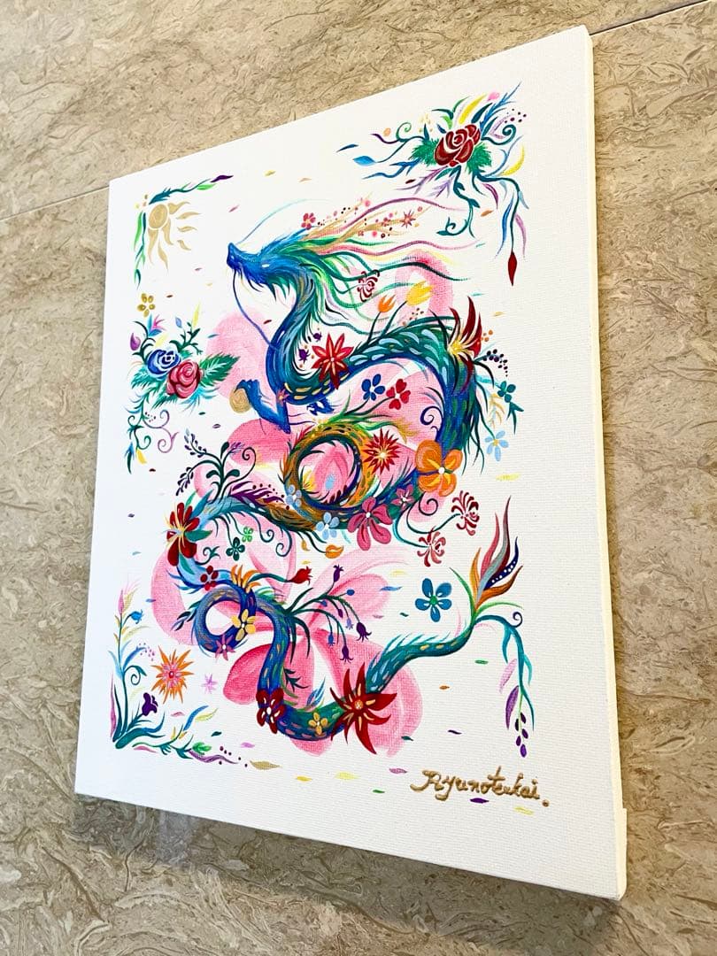 幻の花龍 ③ アクリル画 開運絵画 龍神 龍ノツカイ