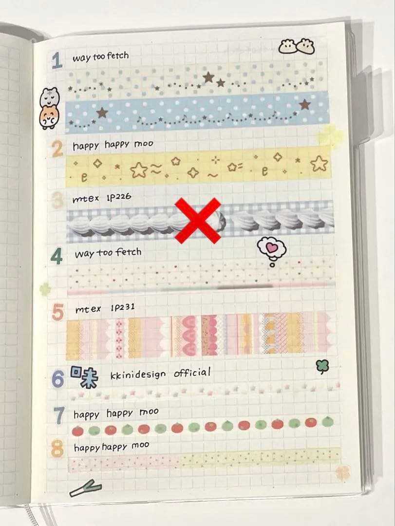 韓国作家　マスキングテープ　切り売り　mering ①