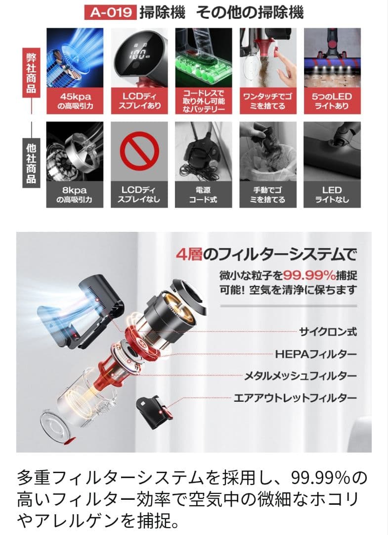 コードレス掃除機