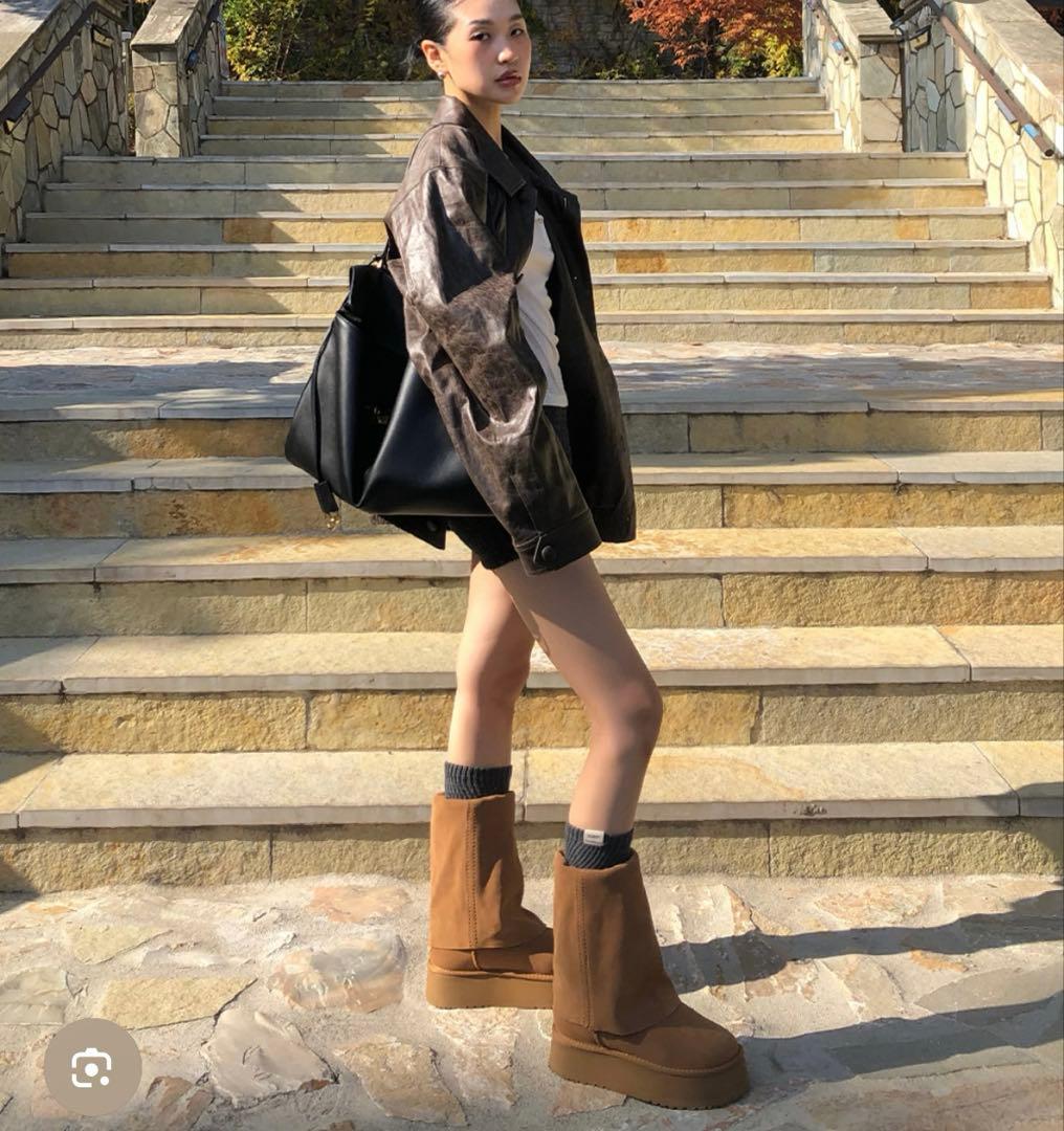 rockfish weatherwear ベージュ スエード ムートンブーツ