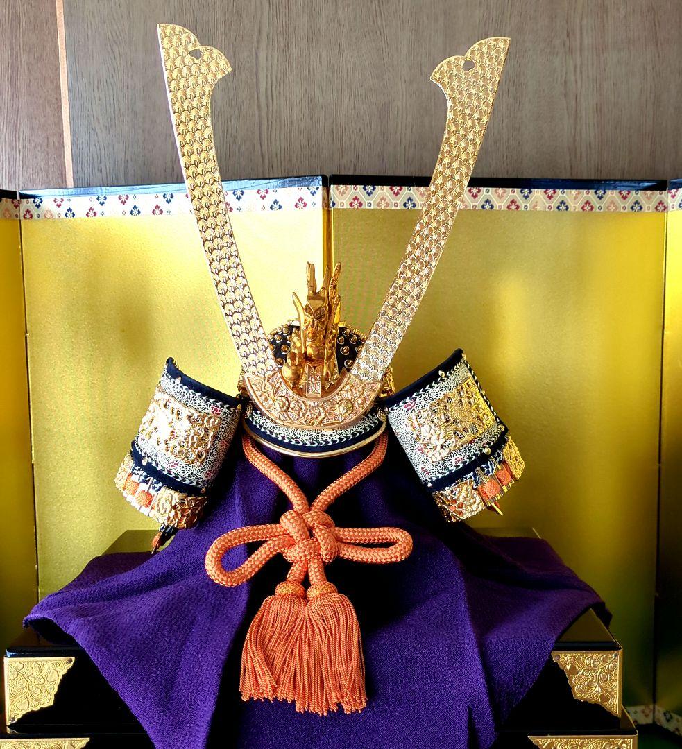 秀月の兜飾り一式　五月人形　端午の節句　子供の日