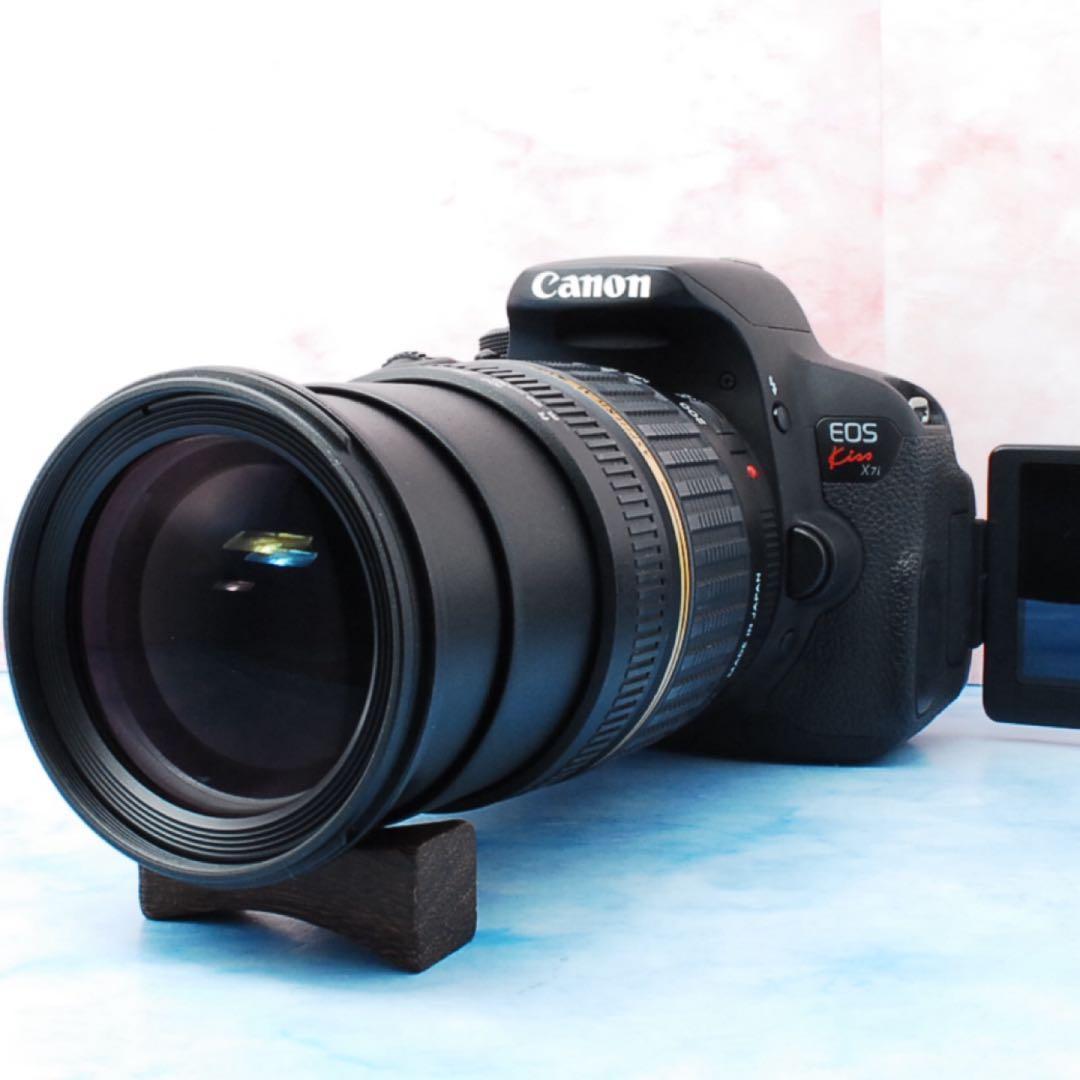 Canon Kiss X7i★一眼レフカメラ★バッグ付★便利な高倍率レンズ付