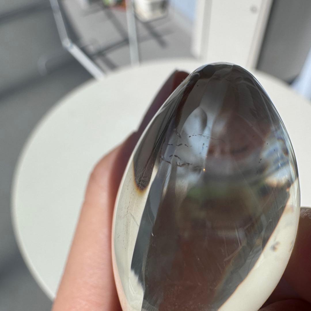 美品薄い茶色　スモーキークォーツ握り石　約78g NO.565