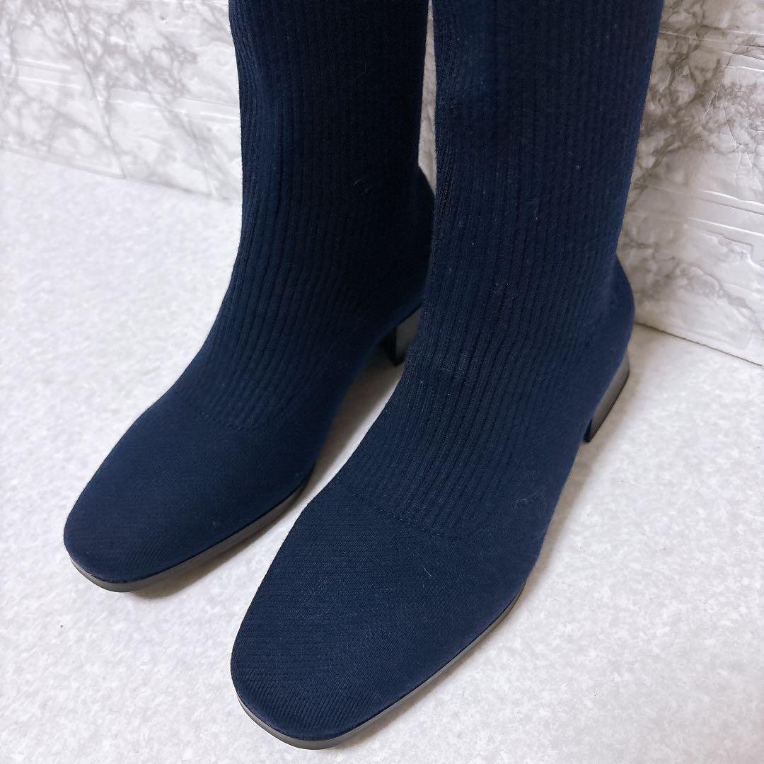 ⭐極美品⭐VIVAIA ビバイア ロングブーツ ミッドカーフ ネイビー 24.5