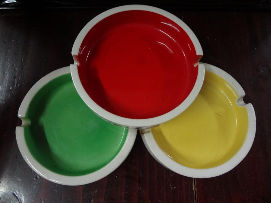 キリンビールオリジナル陶器灰皿　３色セット　昭和レトロ