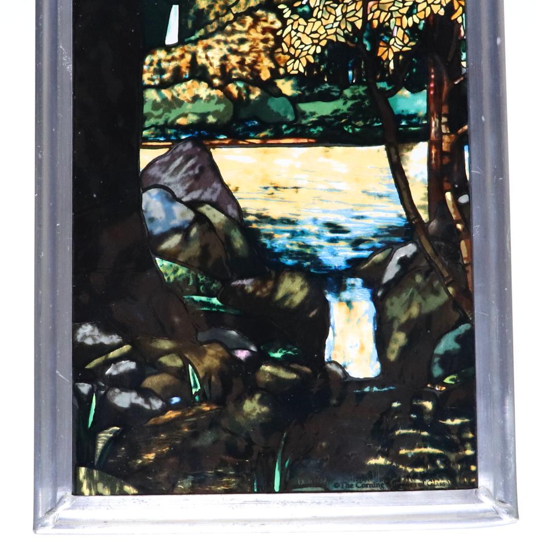 ティファニー ヴィンテージ ステンドグラス 縦長大型 コーニングガラス美術館 秋