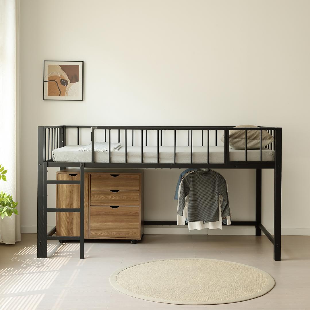 ロフトベッド パイプベッド シングル 高さ110cm ロフトベッド ロータイプ