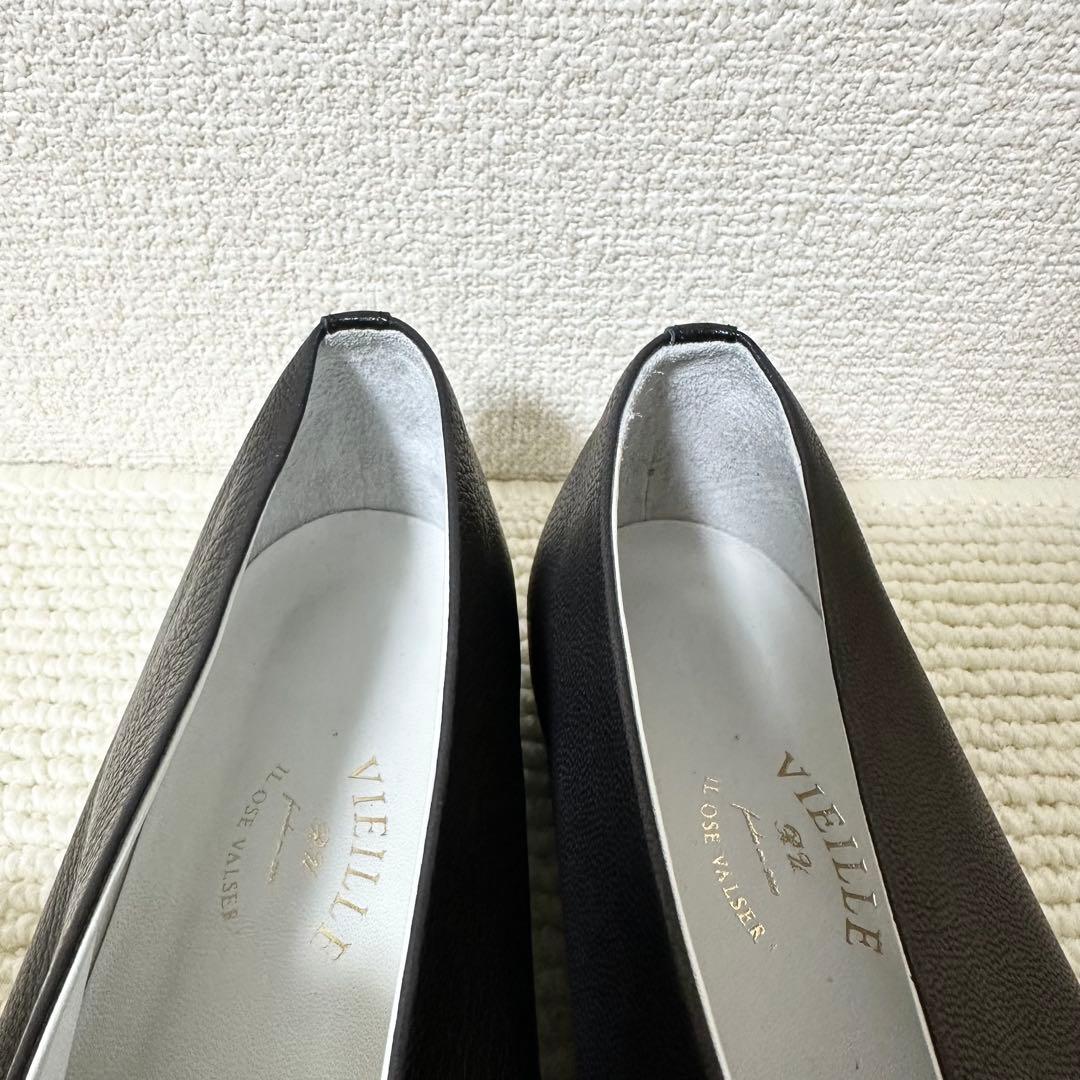 VIEILLE Cinqヴィエイユ サンク フラットシューズ 37 黒 レザー