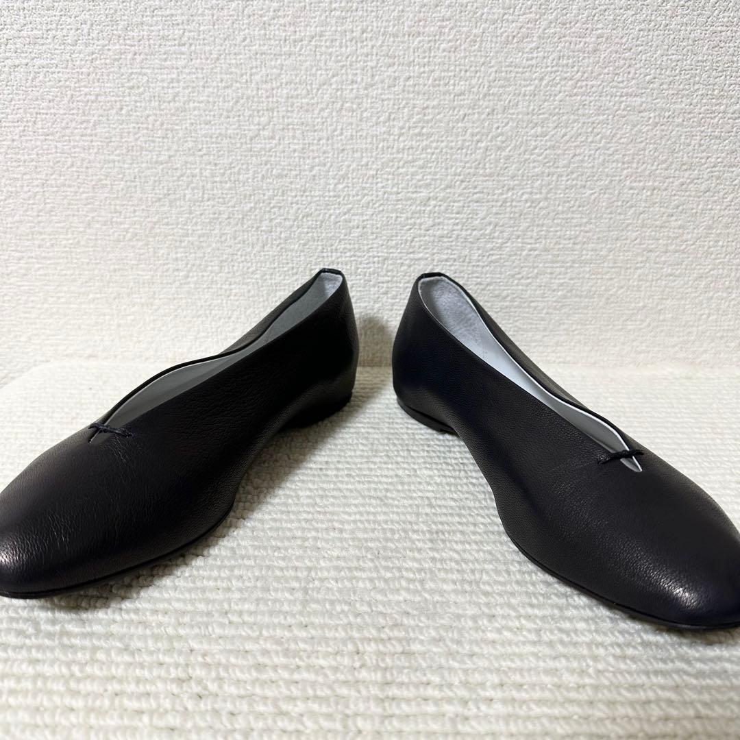 VIEILLE Cinqヴィエイユ サンク フラットシューズ 37 黒 レザー