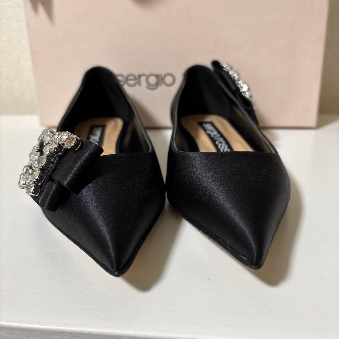 sergio rossi セルジオロッシ　ビジュー パンプス sr サテン