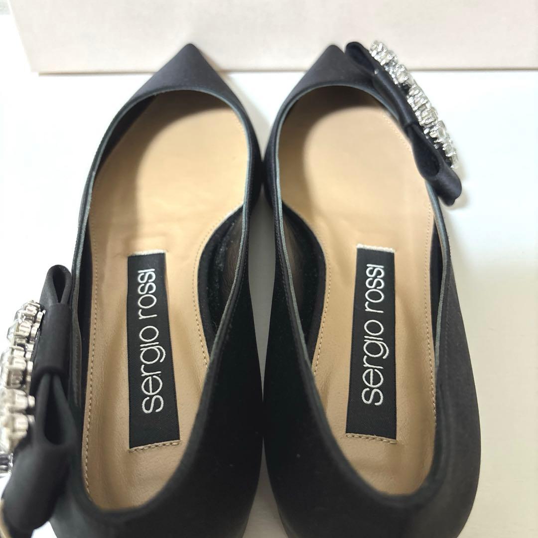 sergio rossi セルジオロッシ　ビジュー パンプス sr サテン