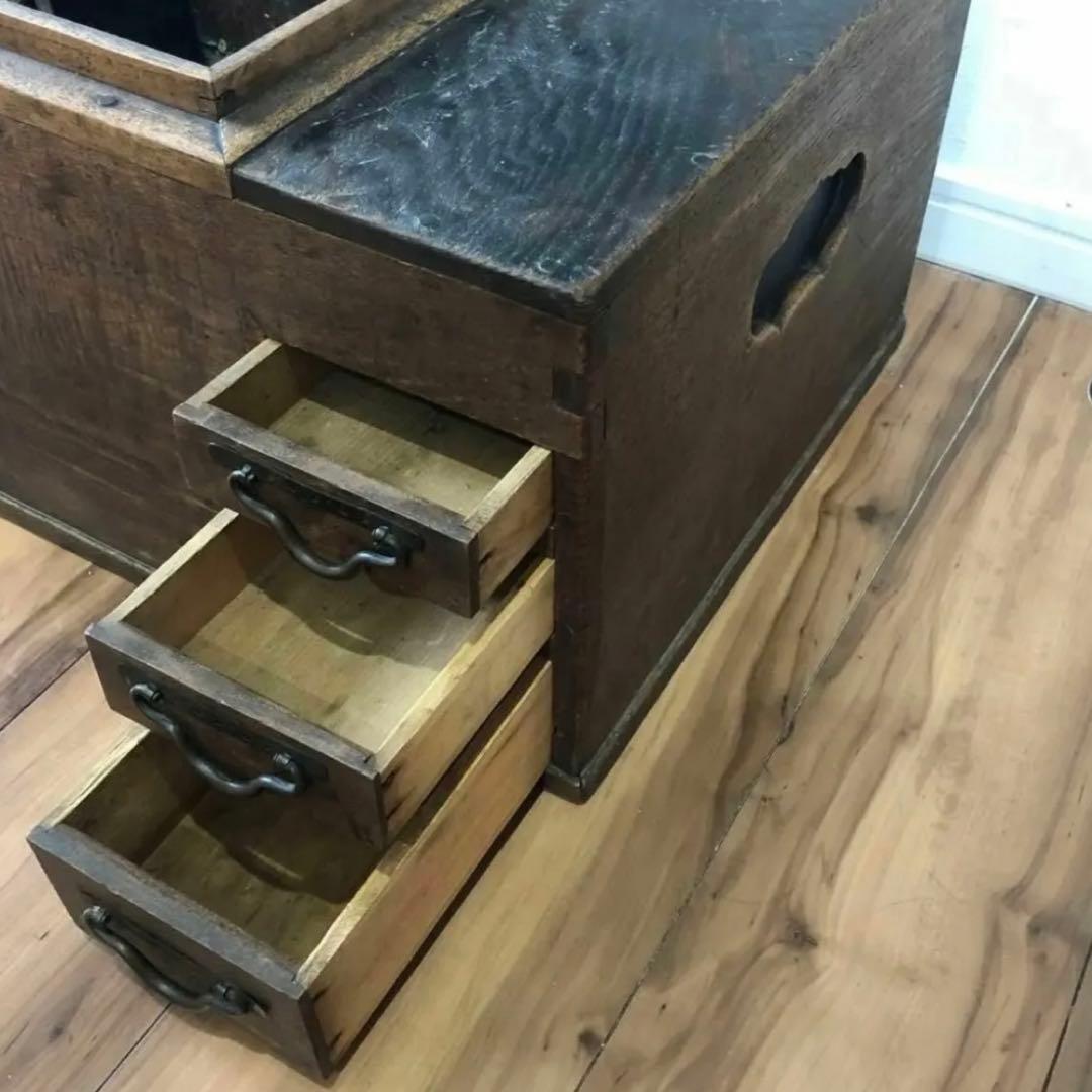 関東長火鉢　囲炉裏　五徳　道具置き　火箸　アンティーク　骨董　火鉢　レトロ　木製