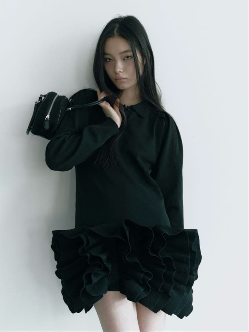 完売 美品 ハイアンド Ruffled-Hem Polo Dress hiand