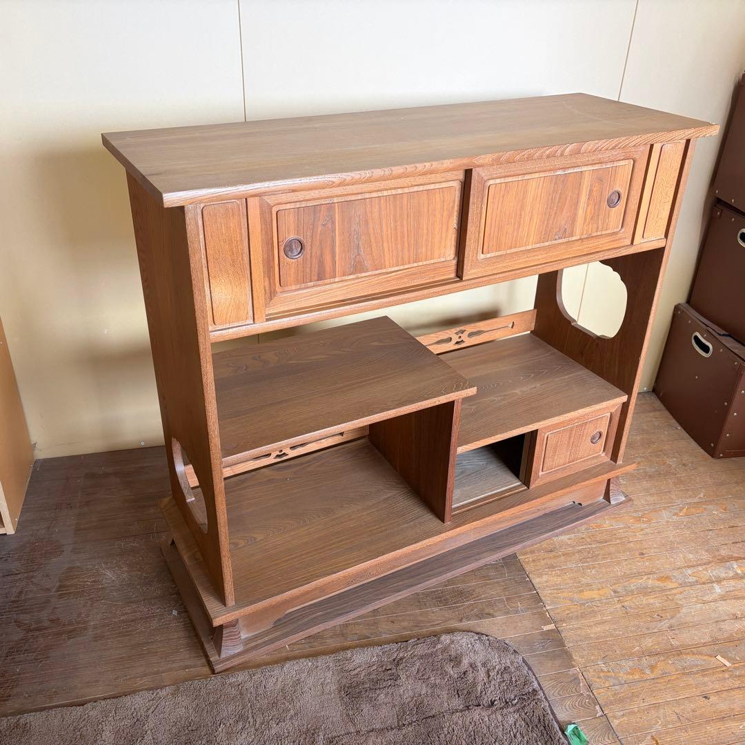 【送料込】和風家具　和室民芸家具　アンティーク　昭和レトロ　小物入　戸棚　お茶