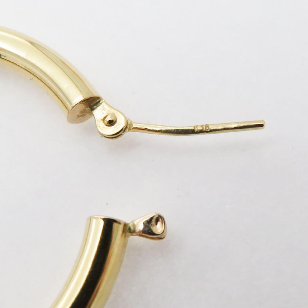 K18YG 18金 フープピアス 幅3mm 外径30mm イエローゴールド　片耳