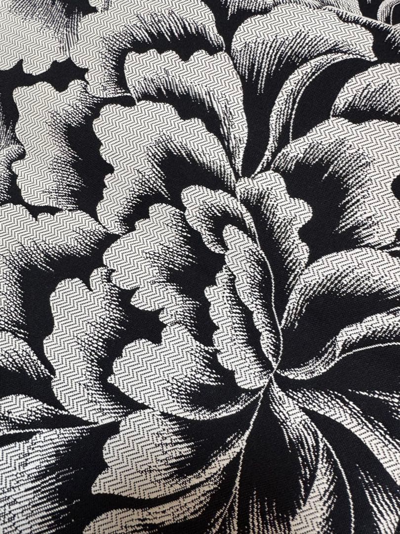 【銘品新品】京の名工認定「斉藤三才氏作」黒地「大牡丹文様」ジャガード織