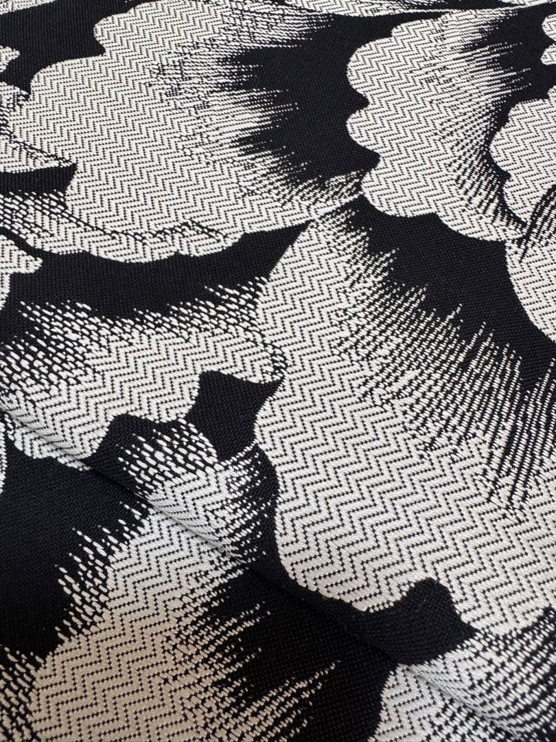 【銘品新品】京の名工認定「斉藤三才氏作」黒地「大牡丹文様」ジャガード織