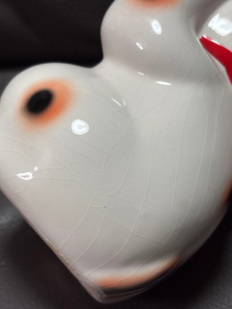 白い招き猫　置物