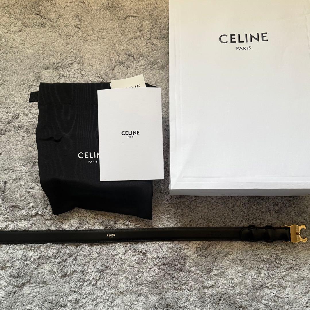 CELINE トリオンフベルト 70　スムースカーフスキン25mm