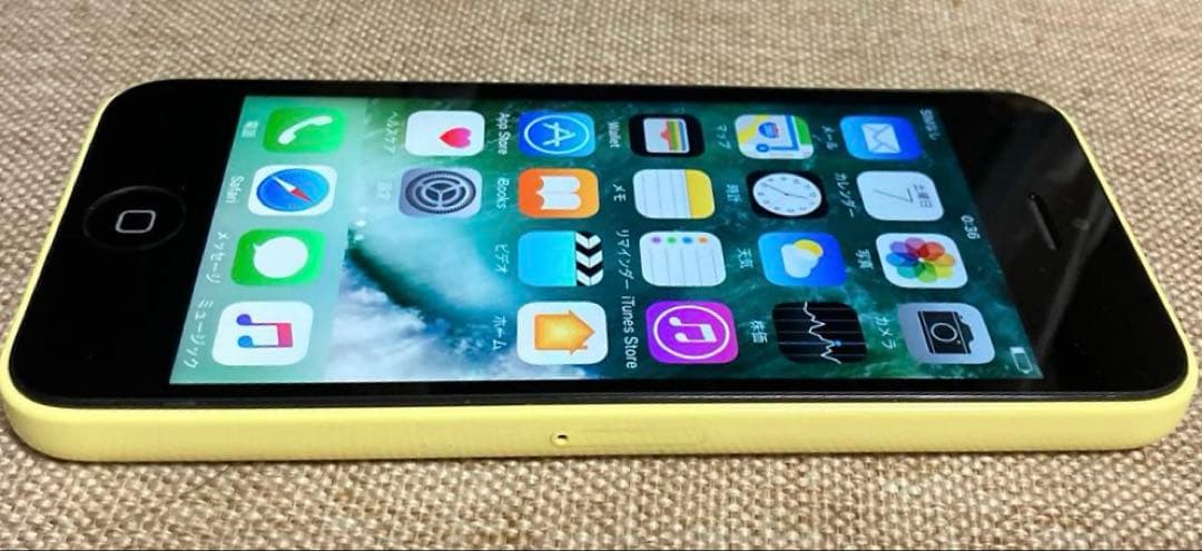 iPhone5c 16G イエロー 美品 バッテリー最大100% 充放電１回