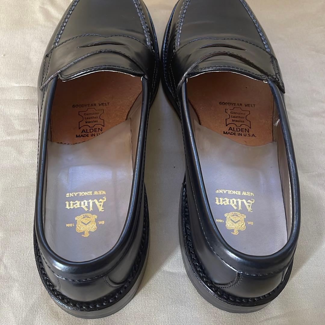 【極美品】オールデン ALDEN 987 ブラック コードバン ペニーローファー