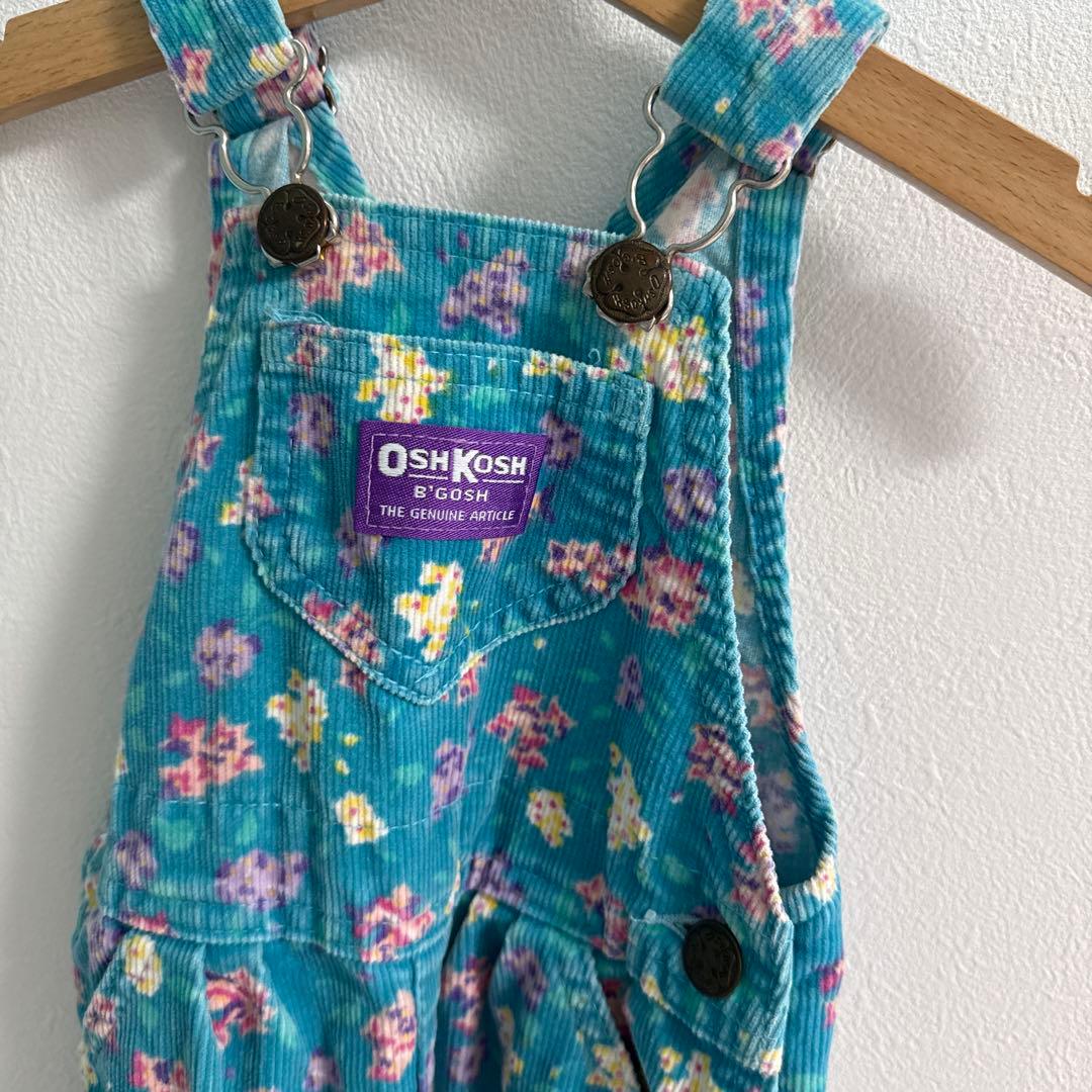 OshKosh 花柄コーデュロイオーバーオール　use製　希少