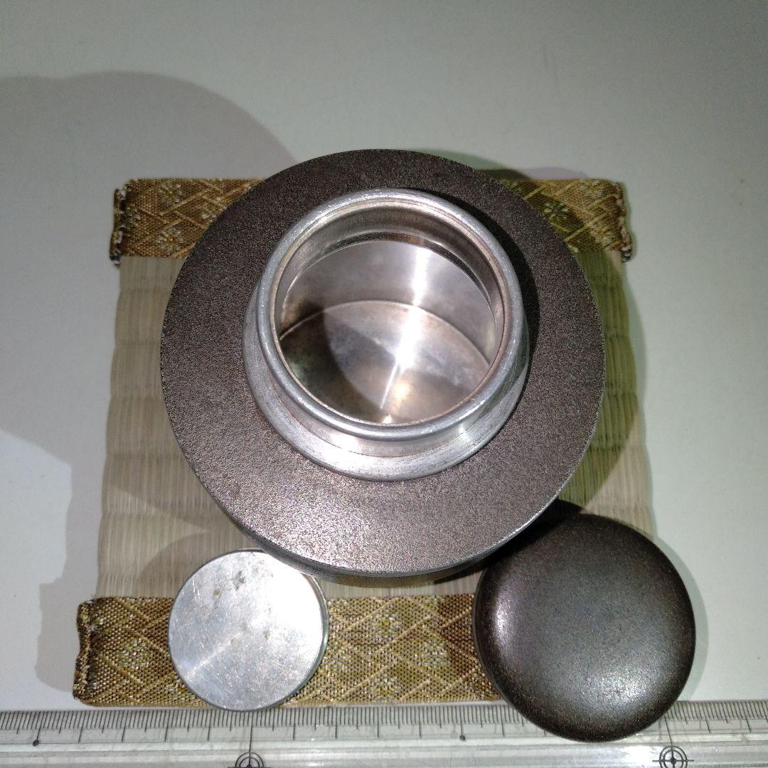 錫製茶入　茶道具　畳台付き１個