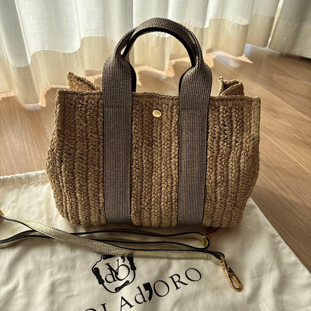 【美品】VIOLAD'ORO ストロー かご（ショルダー）バッ900