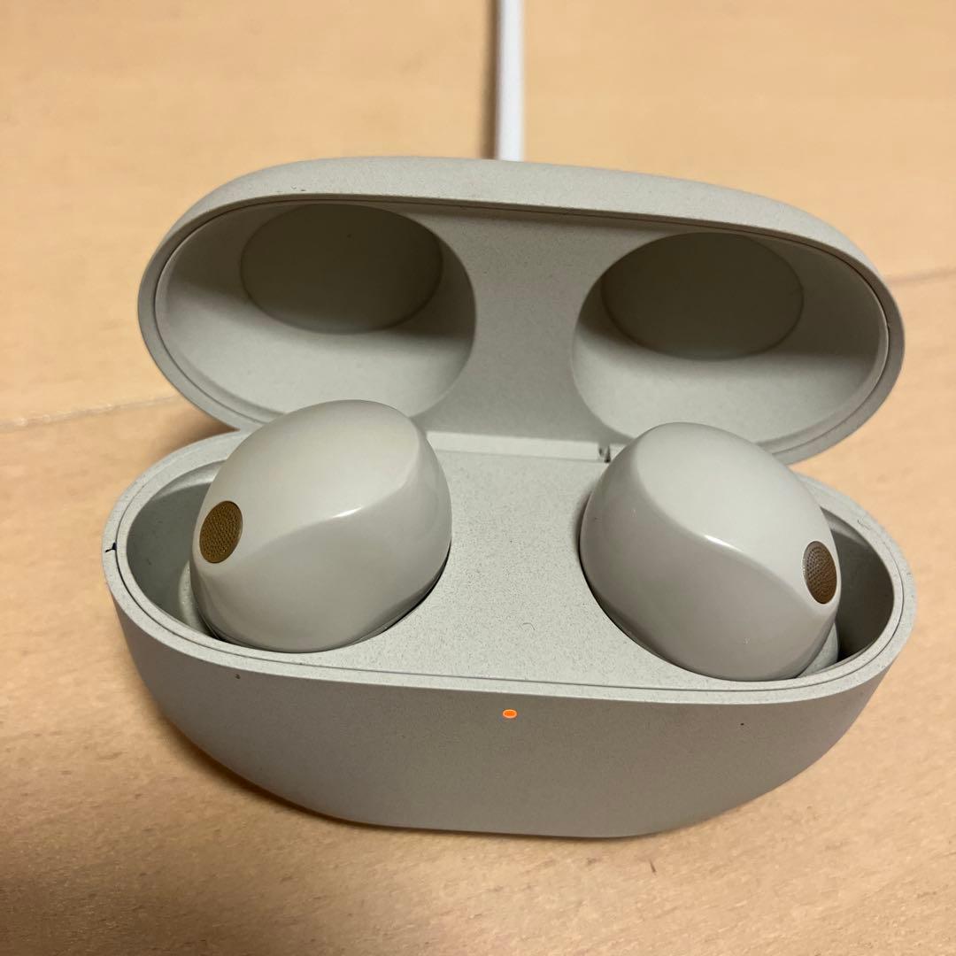 SONY ワイヤレスイヤホン グレー 充電ケース付き　wf-1000xm5