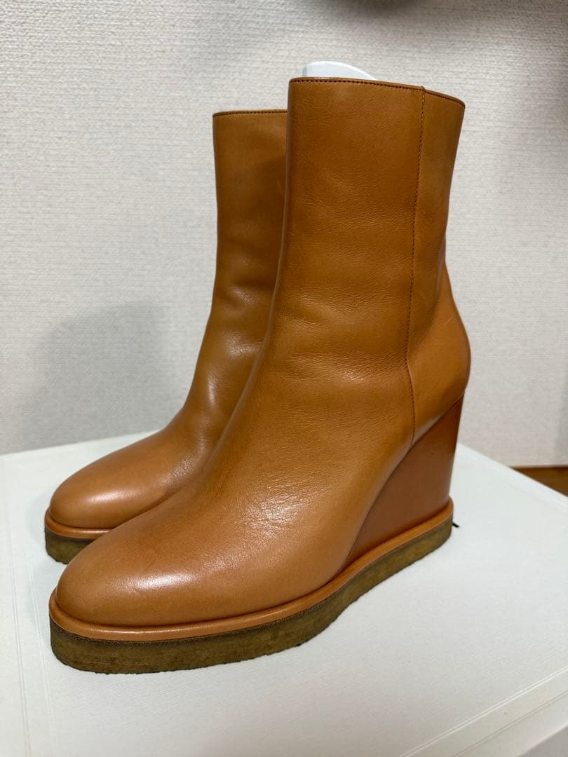 CELINE レザー ウェッジブーツ 38
