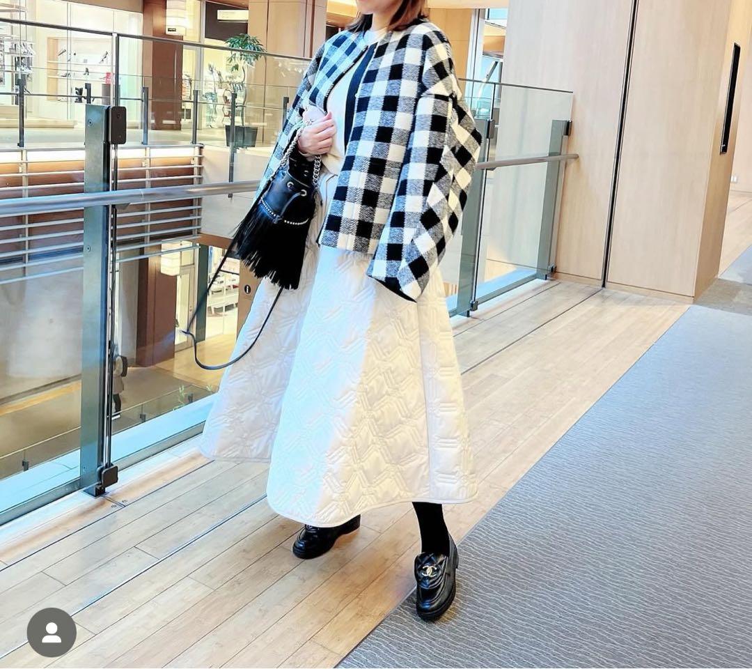 l*y様 【美品】Drawer ブロックチェック リバーシブル ノーカラー ジャ