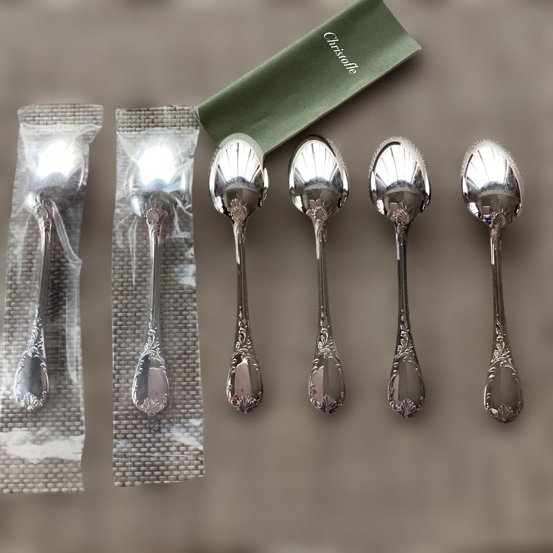 《CHRISTOFLE MARLY》シルバーコーティングティースプーン6本