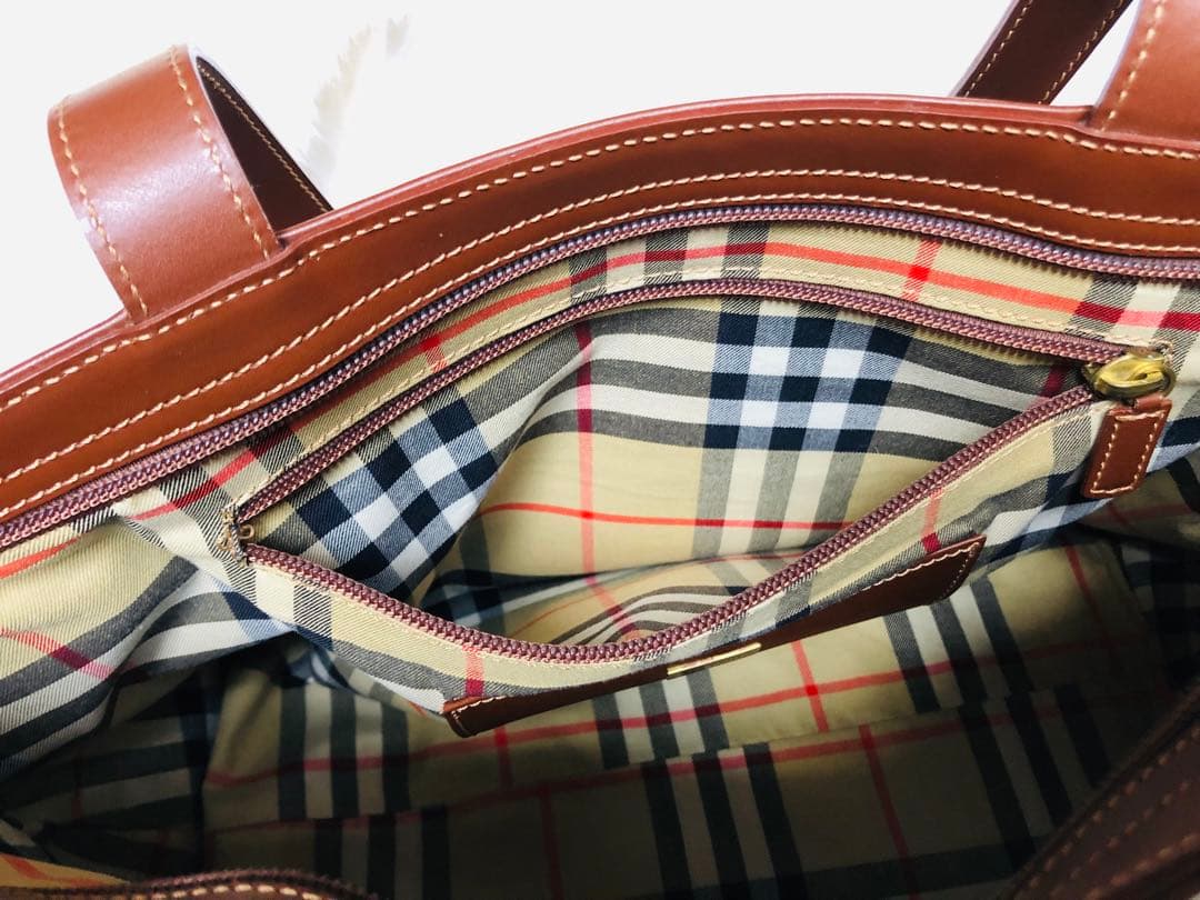 バーバリー バッグ ノバチェック ブラウン MADE IN ITALY