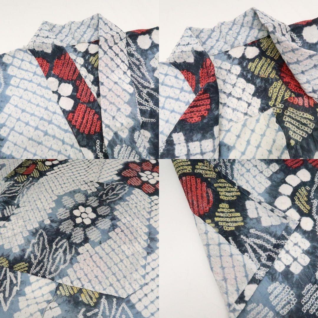 m1903＊有松鳴海絞り 夏着物 綿 手縫い仕立て 居敷当て付き 高級浴衣