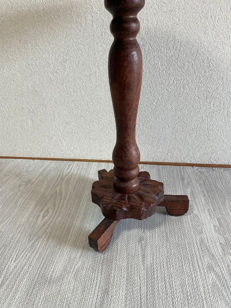 スペイン製　民芸品　サイドテーブル　花台　輸入家具