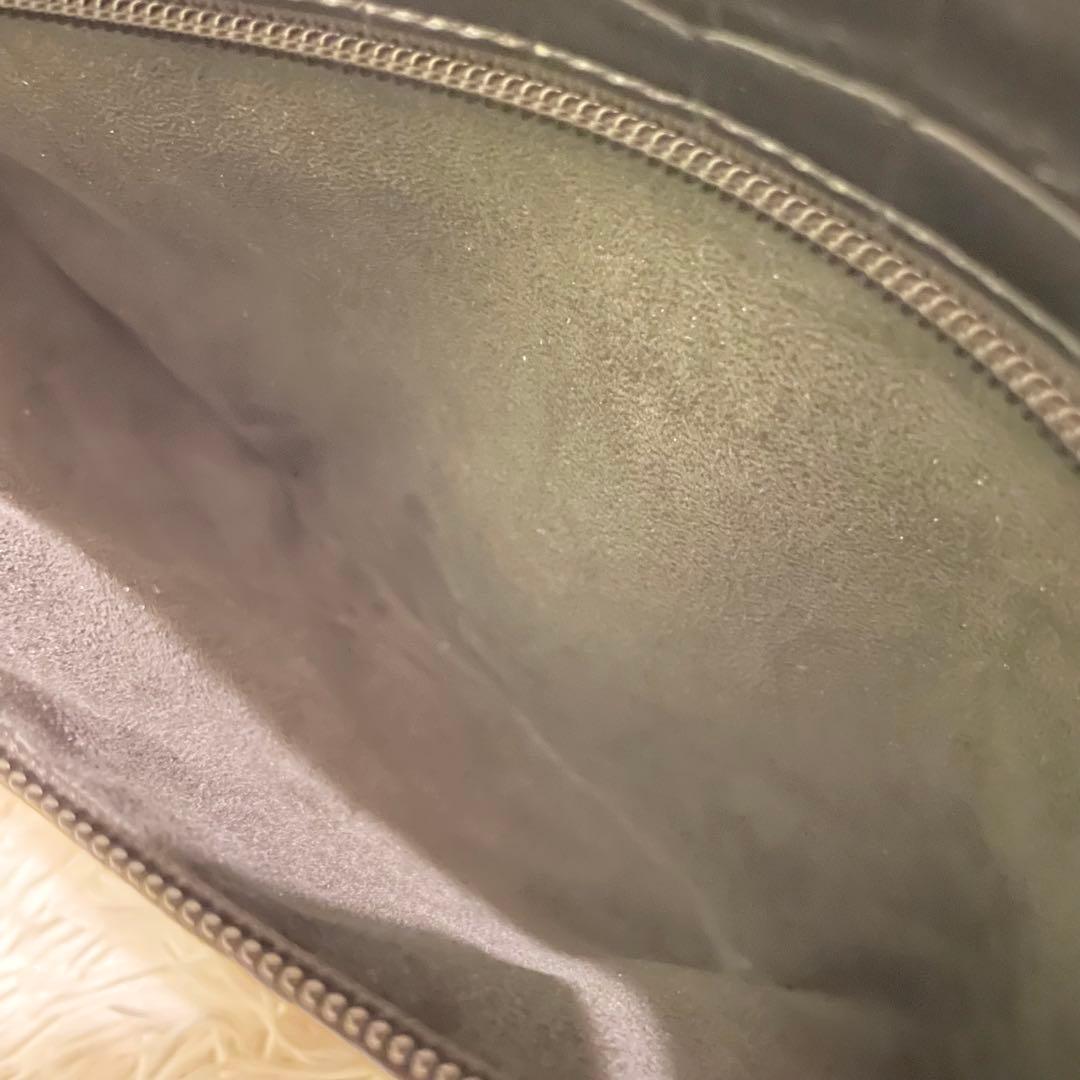 良品★JRA リアルクロコダイル ハンドバッグ ショルダーバッグ 2WAY 黒