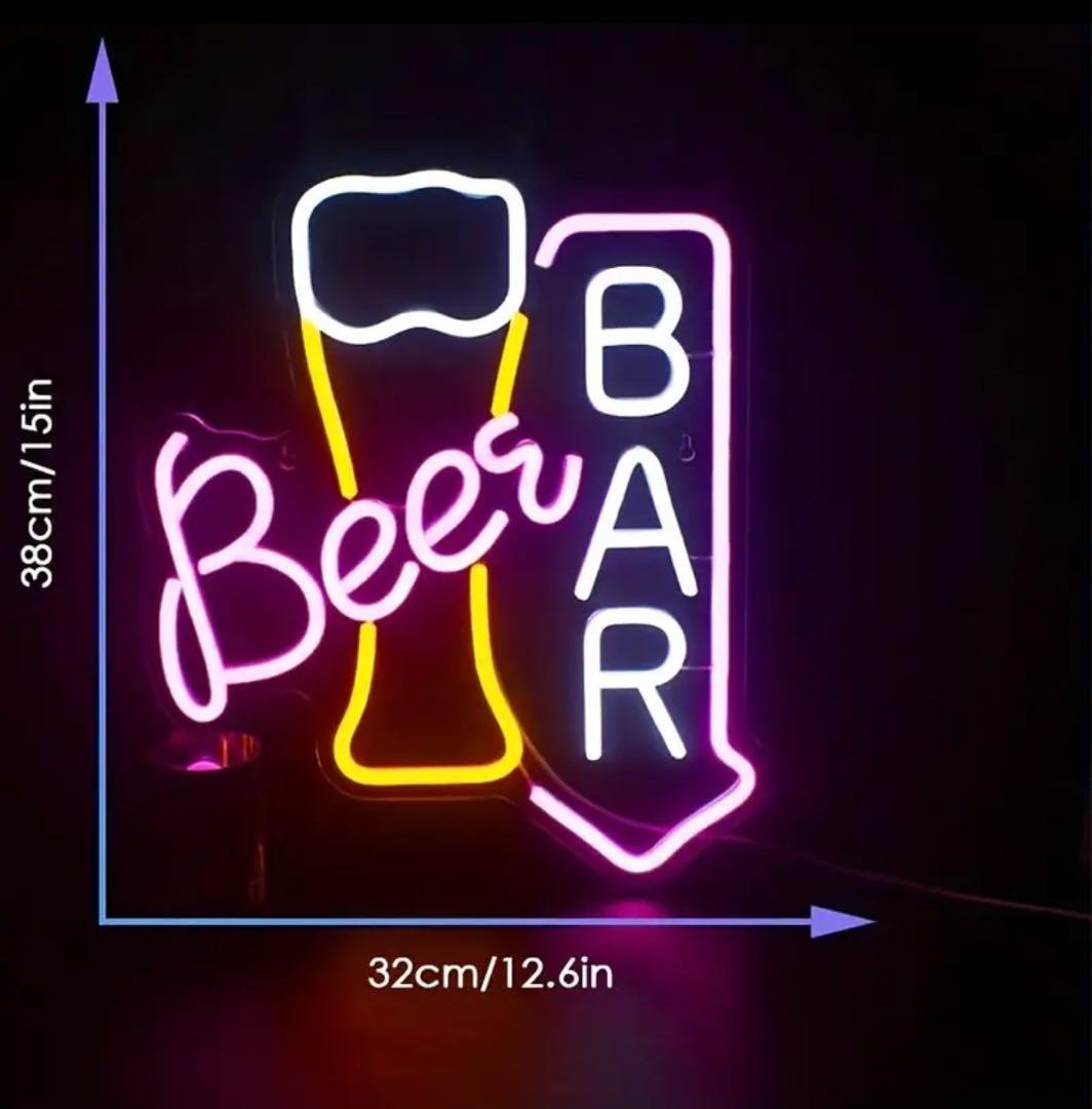 ビール BAR 看板 Beer Bar 居酒屋 酒 ネオン サイン LED