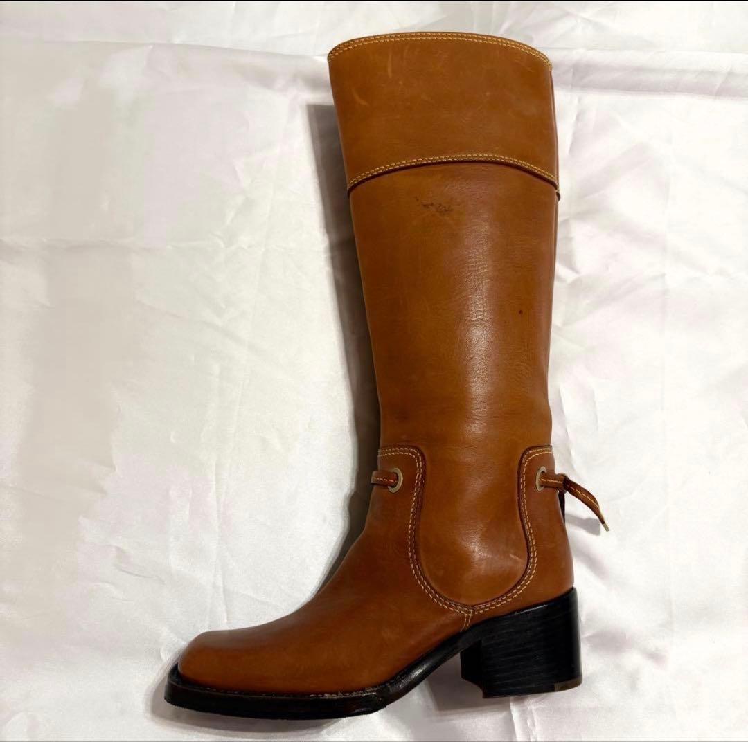 LOUIS VUITTON ルイヴィトン ロングブーツ キャメル レザー 36