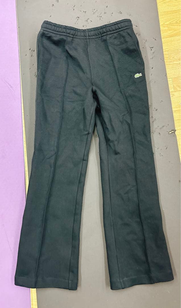【LACOSTE】サイドテーピングスウェットトラックパンツ ブラック　Lサイズ