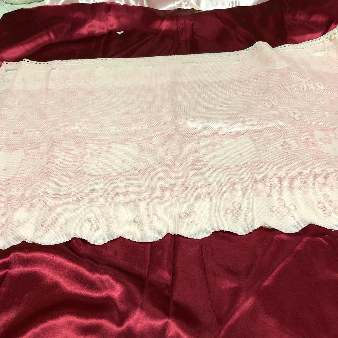 【新品未使用品】ハローキティ ピンク レースカフェカーテン ☆レトロ品☆