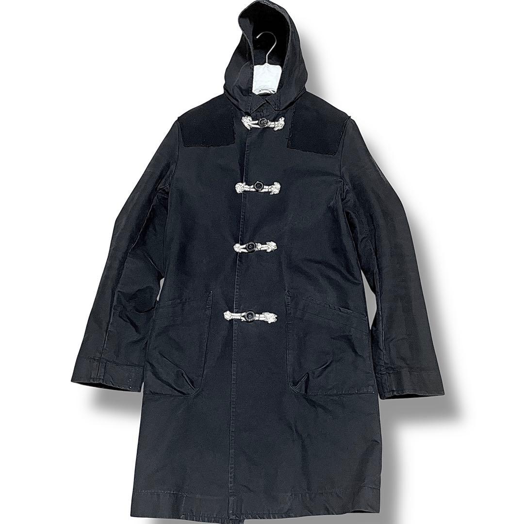 希少/03aw/マルタンマルジェラ/モールスキンダッフルコート/黒/50