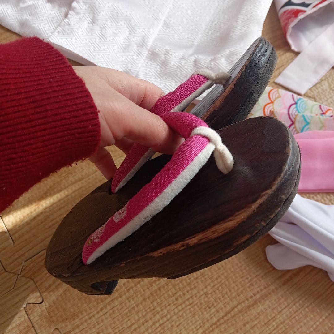 七五三用赤と多色の着物セット