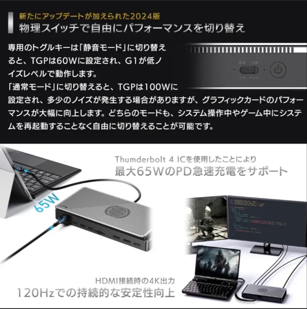 グラフィックボード・グラボ・ビデオカード GPD G1 2024 Radeon RX 7600M XT/8GB DDR6