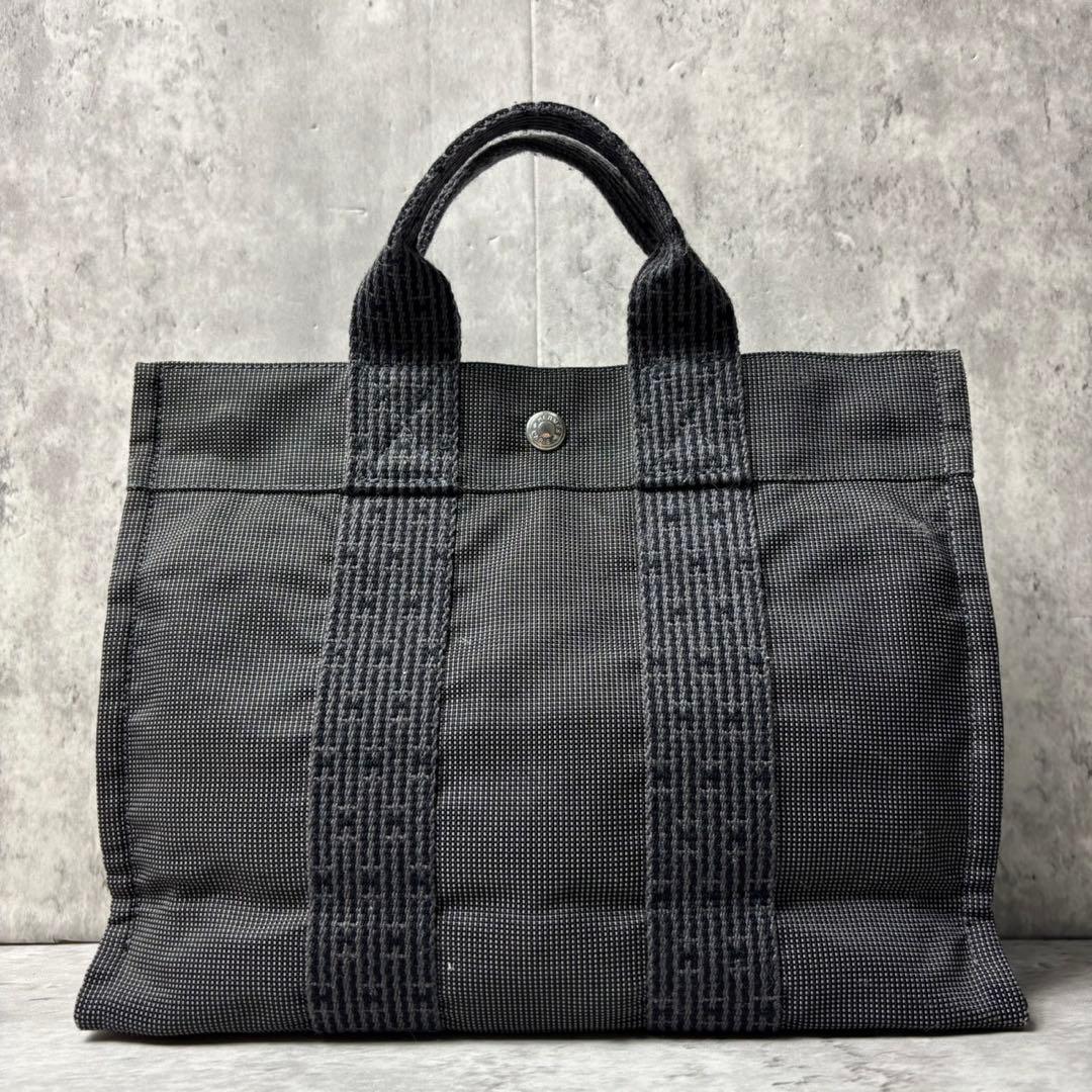 HERMES エルメス エールライン トートバッグ ハンドバッグ キャンバス