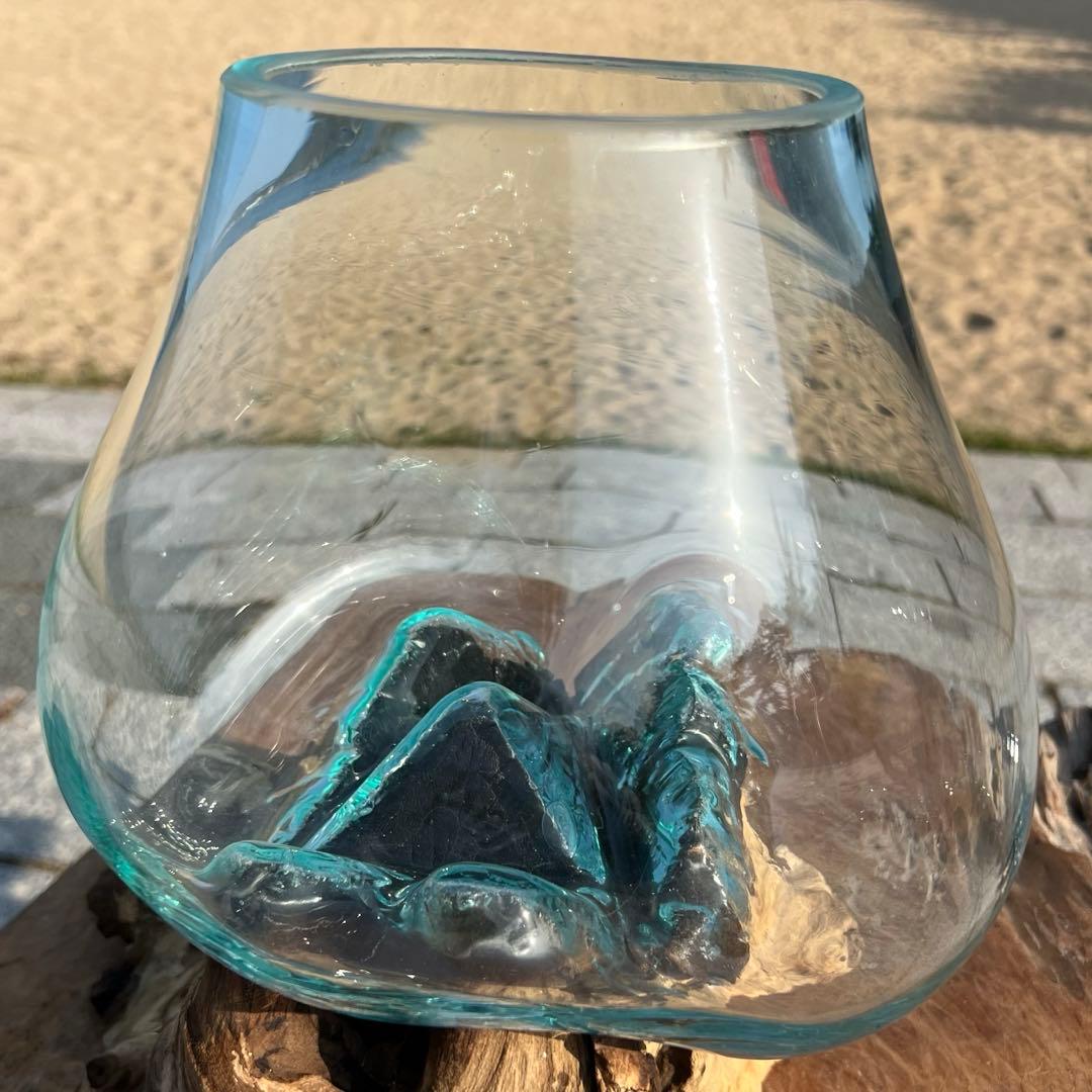 流木ガラスオブジェ大D 花瓶 金魚鉢 ガーデニング フラワーポット 水槽 アート