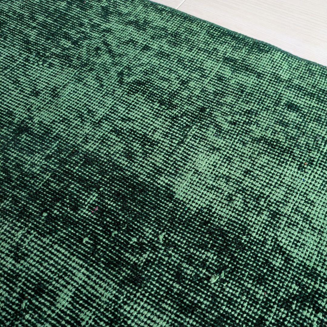 85×197 グリーンワンカラーオーバーダイ　トルコヴィンテージラグ