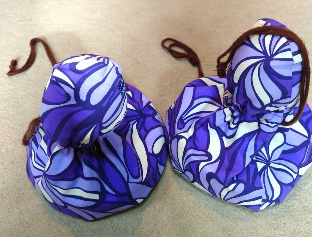 ウリウリ フラダンス 一体型 2個セット 巾着付 青色と白