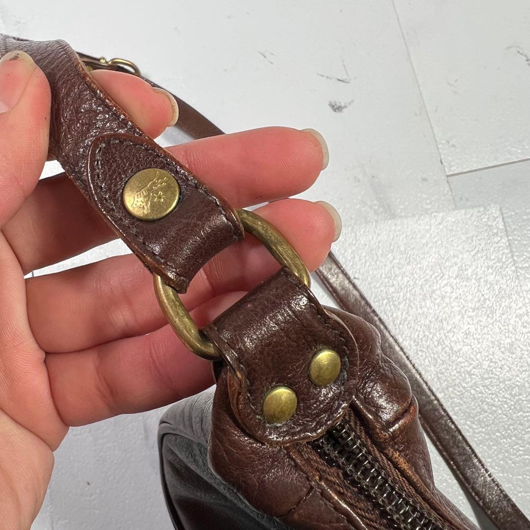 L BISONTE イルビゾンテ ハーフムーン ショルダーバッグ ブラウン